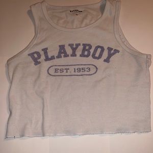 Playboy white crop top